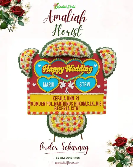Papan Bunga Pernikahan Anjongan